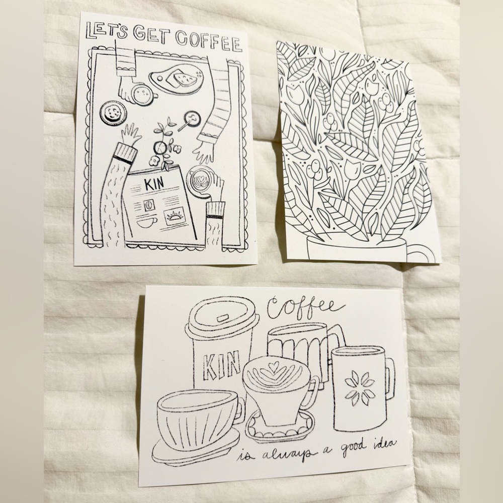 MOVING SALE | New Black and White Coffee Art Prints, Postcards